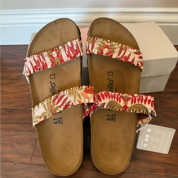 NWT Papillio Curaçao III Red and Beige Flower Sandals-Size 41 euro, US 10 - Picture 5 of 7
